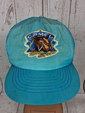 Vintage Joe Camel Smooth Character Snapback Hat Teal Color 90s